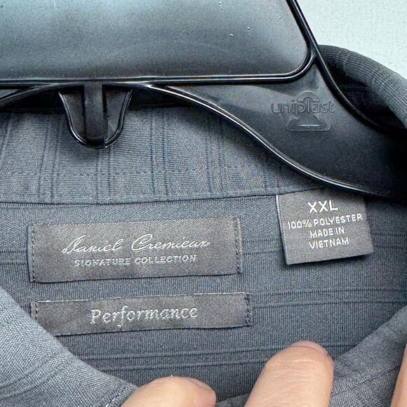 Men’s gray XXL long sleeve Daniel Cremieux polo style shirt - Picture 4 of 7